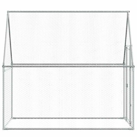 Kippenhok 200x100x190 cm gegalvaniseerd staal zilverkleurig 6