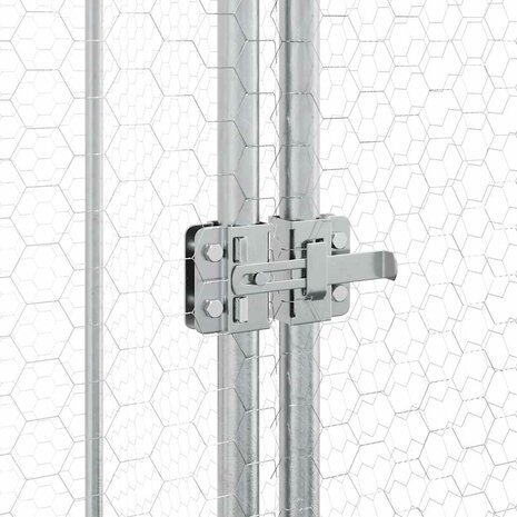 Kippenhok 200x100x190 cm gegalvaniseerd staal zilverkleurig 8