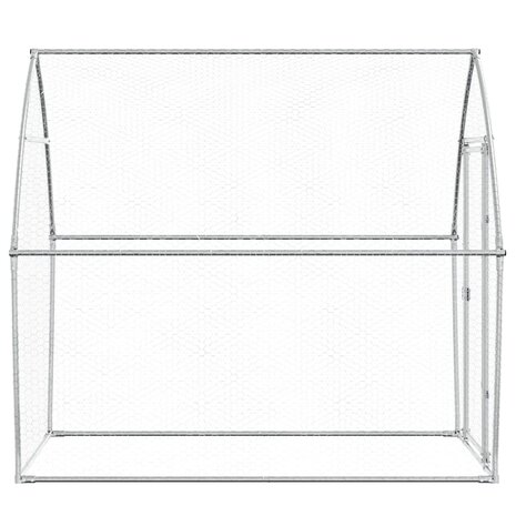Kippenhok 200x105x182 cm gegalvaniseerd staal zilverkleurig 6