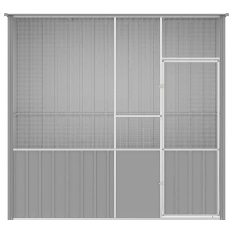 Vogelkooi 215x78x200 cm gegalvaniseerd staal grijs 6