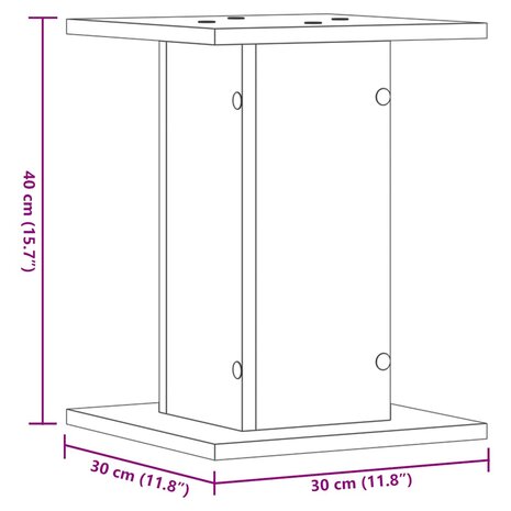 Speakerstandaards 2 st 30x30x40 cm bewerkt hout wit 9