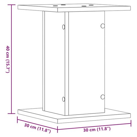 Speakerstandaards 2 st 30x30x40 cm bewerkt hout sonoma eiken 9