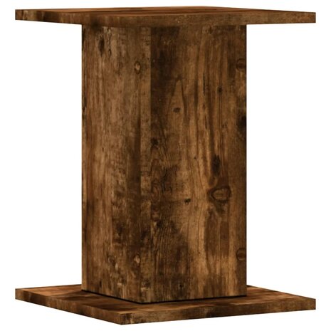 Speakerstandaards 2 st 30x30x40 cm bewerkt hout gerookt eiken 4