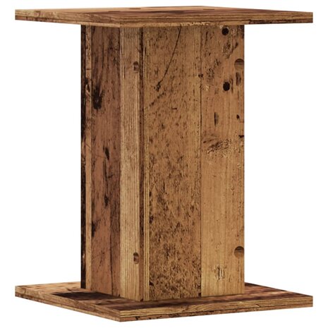 Speakerstandaards 2 st 30x30x40 cm bewerkt hout oud houtkleurig 4