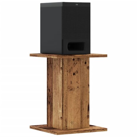 Speakerstandaards 2 st 30x30x40 cm bewerkt hout oud houtkleurig 7