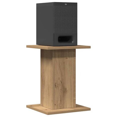 Speakerstandaards 2 st 30x30x40 cm hout artisanaal eikenkleurig 7