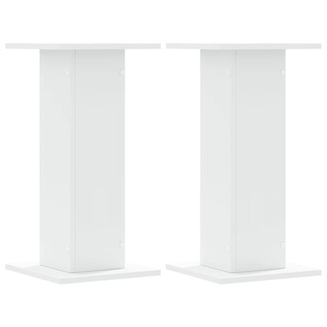 Speakerstandaards 2 st 30x30x60 cm bewerkt hout wit 2