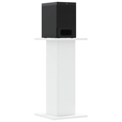 Speakerstandaards 2 st 30x30x60 cm bewerkt hout wit 7