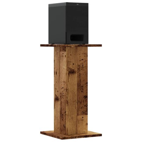 Speakerstandaards 2 st 30x30x60 cm bewerkt hout oud houtkleurig 7