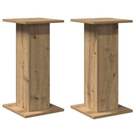 Speakerstandaards 2 st 30x30x60 cm hout artisanaal eikenkleurig 3