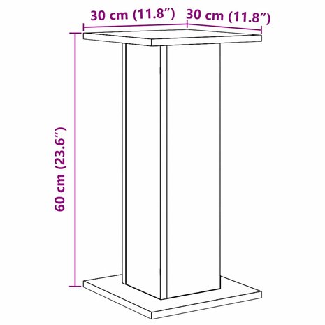 Speakerstandaards 2 st 30x30x60 cm hout artisanaal eikenkleurig 9