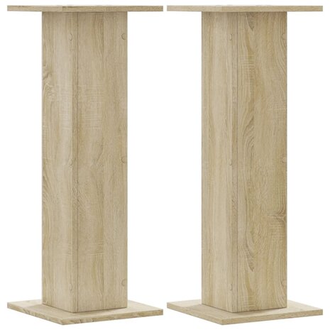 Speakerstandaards 2 st 30x30x80 cm bewerkt hout sonoma eiken 2