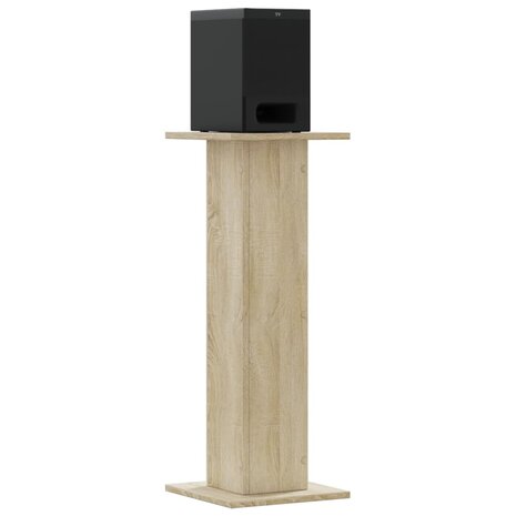 Speakerstandaards 2 st 30x30x80 cm bewerkt hout sonoma eiken 7