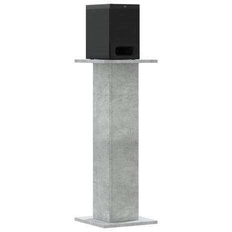 Speakerstandaards 2 st 30x30x80 cm bewerkt hout betongrijs 7