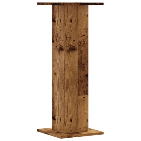 Speakerstandaards 2 st 30x30x80 cm bewerkt hout oud houtkleurig 4