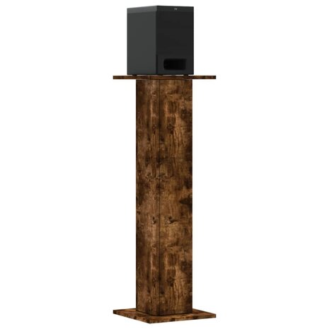 Speakerstandaards 2 st 30x30x95 cm bewerkt hout gerookt eiken 7