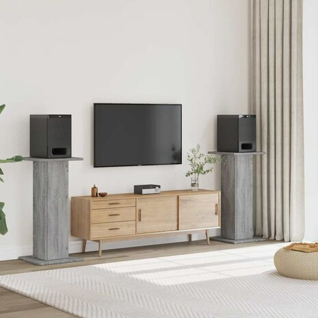 Speakerstandaards 2 st 30x30x95 cm bewerkt hout grijs sonoma 1