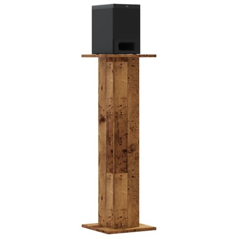 Speakerstandaards 2 st 30x30x95 cm bewerkt hout oud houtkleurig 7
