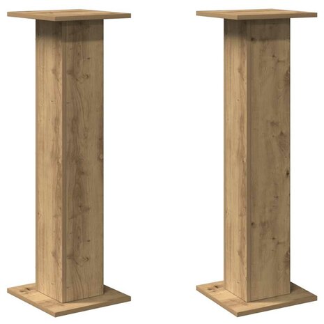Speakerstandaards 2 st 30x30x95 cm hout artisanaal eikenkleurig 3