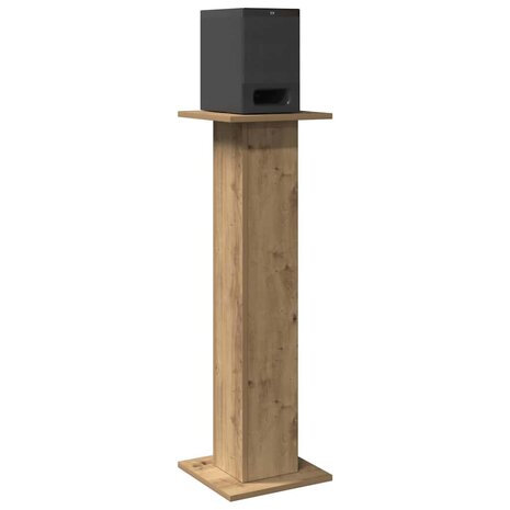 Speakerstandaards 2 st 30x30x95 cm hout artisanaal eikenkleurig 7