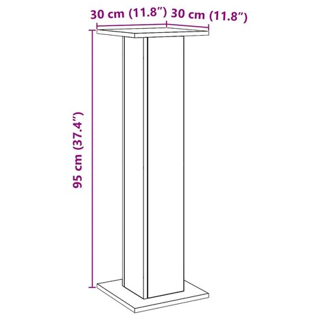 Speakerstandaards 2 st 30x30x95 cm hout artisanaal eikenkleurig 9