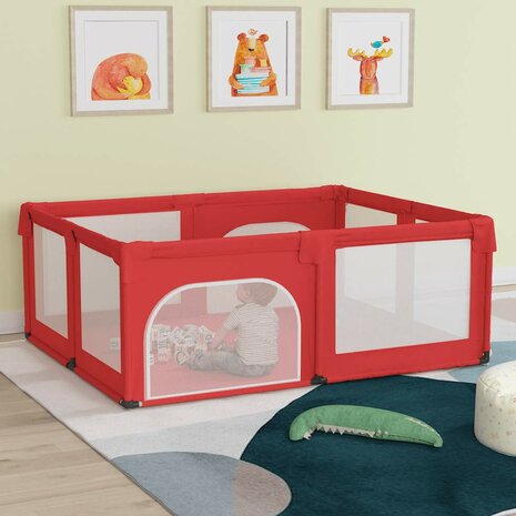 Babybox met 2 deuren oxford stof rood 1