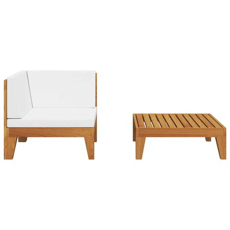 2-delige Loungeset met kussens massief acaciahout 4