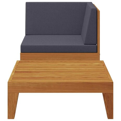 2-delige Loungeset met kussens massief acaciahout 3