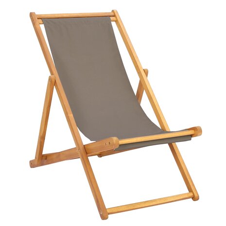 Strandstoel Taupe Massief Teakhout 2