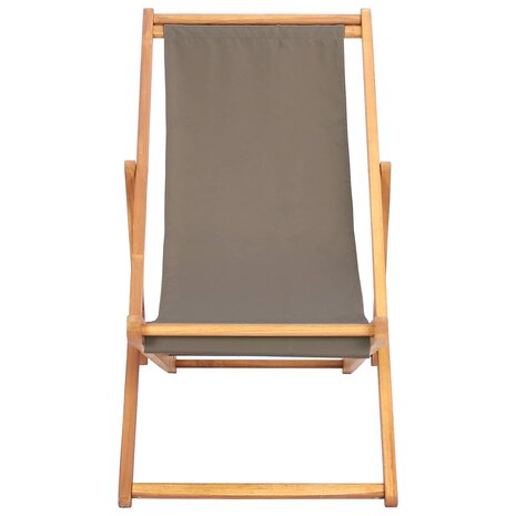 Strandstoel Taupe Massief Teakhout 3