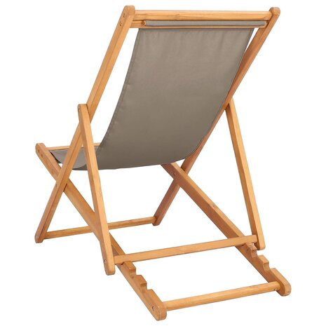 Strandstoel Taupe Massief Teakhout 5