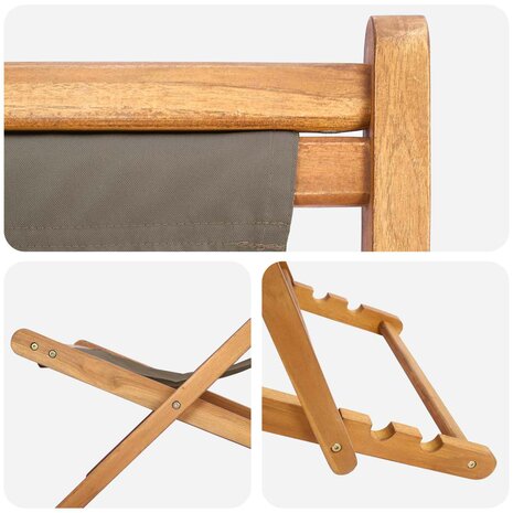 Strandstoel Taupe Massief Teakhout 6