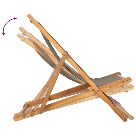 Strandstoel Taupe Massief Teakhout 8