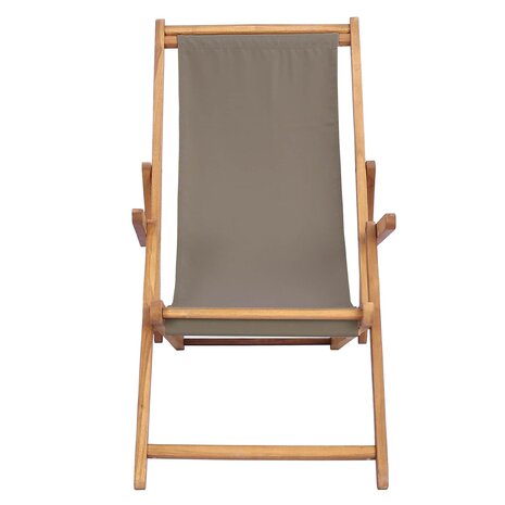Strandstoel Taupe Massief Teakhout 3