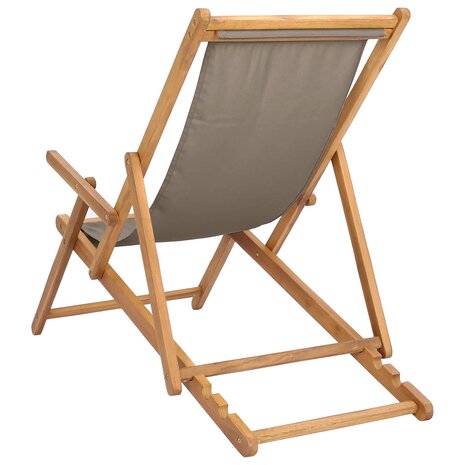 Strandstoel Taupe Massief Teakhout 5