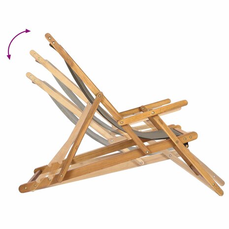 Strandstoel Taupe Massief Teakhout 8