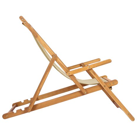 Strandstoel Beige Massief Teakhout 4