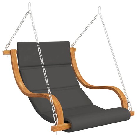 Schommelstoel zonder schommelframe met kussen gebogen hout 2