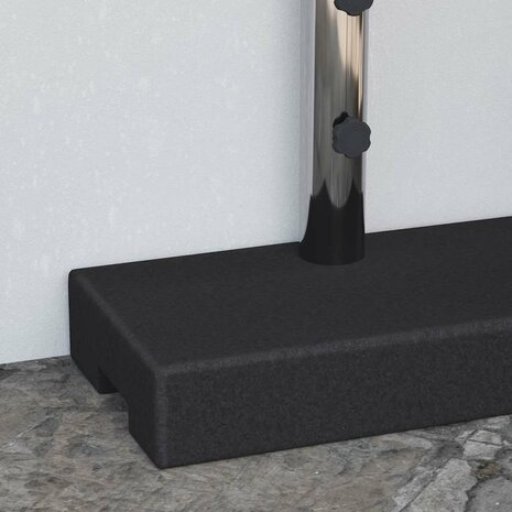 Parasolvoet rechthoekig 25 kg graniet zwart 2