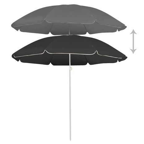 Parasol met stalen paal 180 cm antracietkleurig 2
