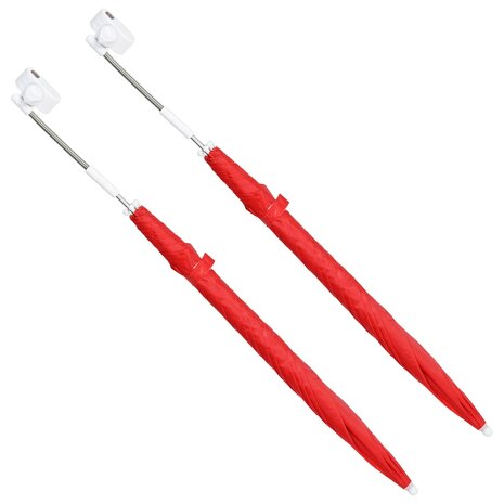 Parasol met klem 2 pcs Vuursteenrood &Oslash; 105 x 86 cm 1