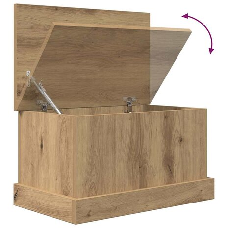 Opbergbox 30x50x28 cm bewerkt hout artisanaal eikenkleurig 10