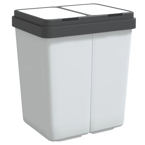 Vuilnisbak dubbel 2x25 L wit 2