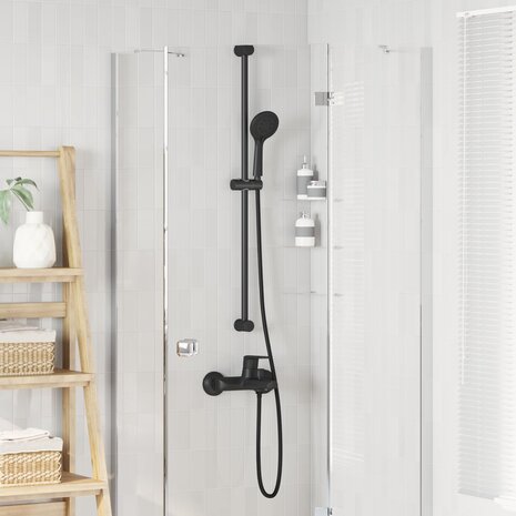 Doucheset Zwart 150 cm Roestvrij staal 1