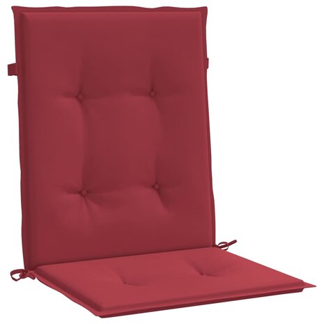 Tuinstoelkussens 2 st 100x50x3 cm oxford stof wijnrood 4