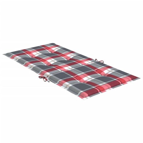 Tuinstoelkussens 2 st 100x50x3 cm oxford stof ruitpatroon rood 5