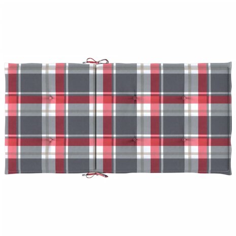 Tuinstoelkussens 2 st 100x50x3 cm oxford stof ruitpatroon rood 6