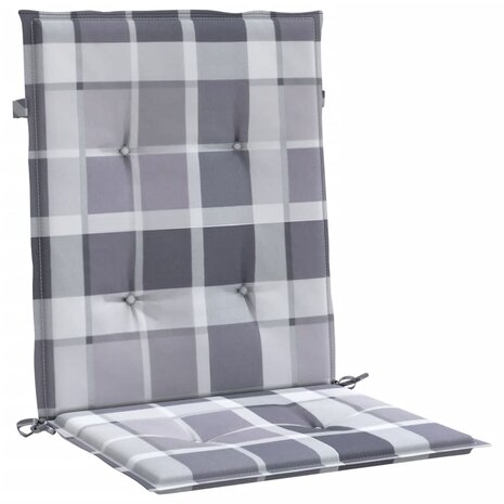 Tuinstoelkussens 4 st 100x50x3 cm oxford stof ruitpatroon grijs 4