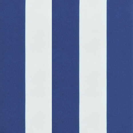 Tuinstoelkussens 2 st gestreept 50x50x4 cm stof wit en blauw 8
