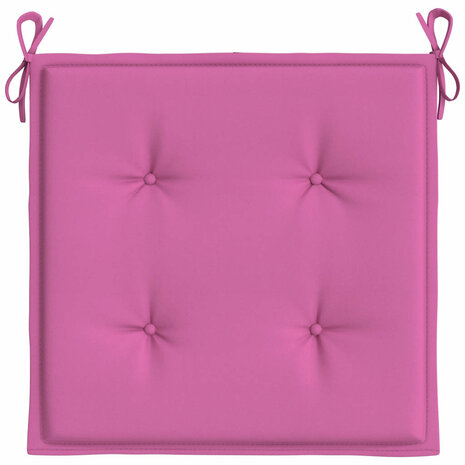 Tuinstoelkussens 6 st 50x50x4 cm stof roze 5